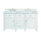 James Martin Vanities 60'' Double Vanity, Bright White w/ 3 CM Carrara White Marble Top 424-V60D-BW-3CAR - alternate 1